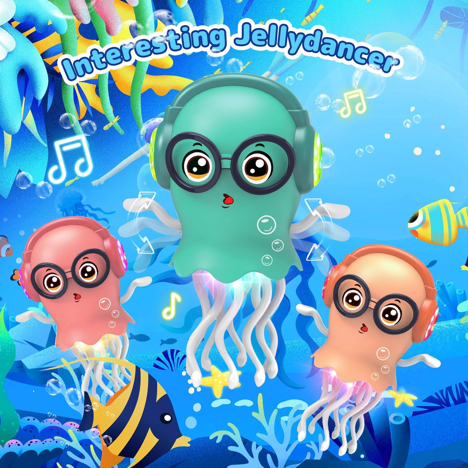 🏆Hot Sale⚡Magic Dancing Octopus Toy： LED Lights, Music & Smart Obstacle Avoidance